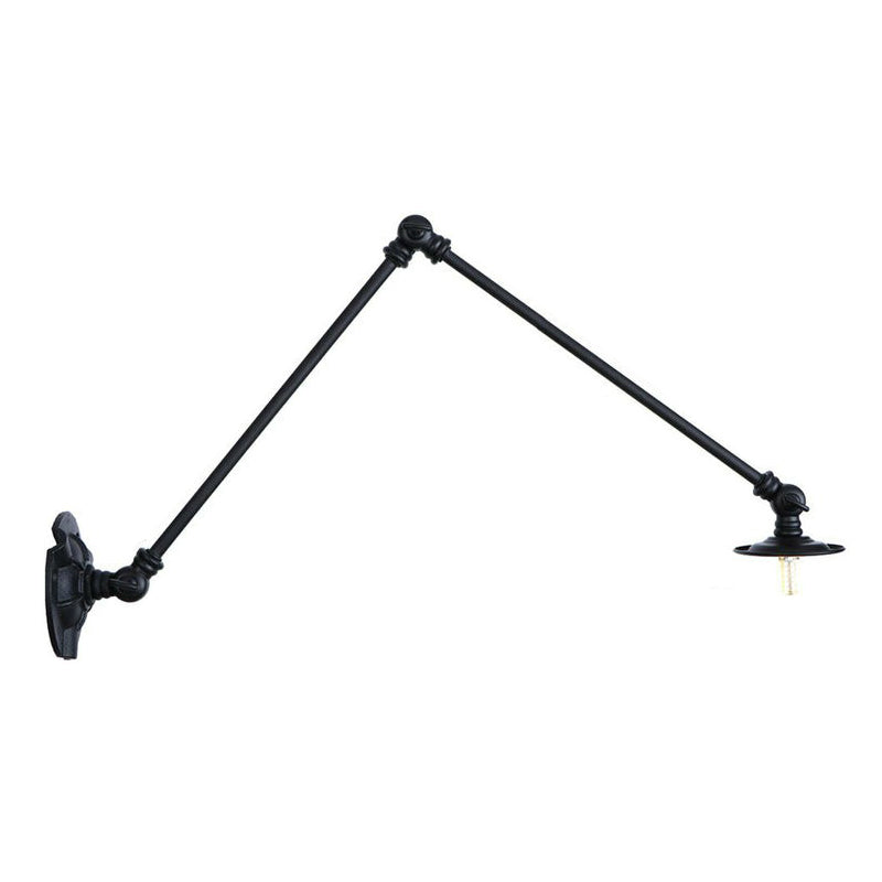 Adjustable 2-Arm Wall Light with Studio Task Lamp in Black, Various Length Options