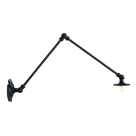 Adjustable 2-Arm Wall Light with Studio Task Lamp in Black, Various Length Options