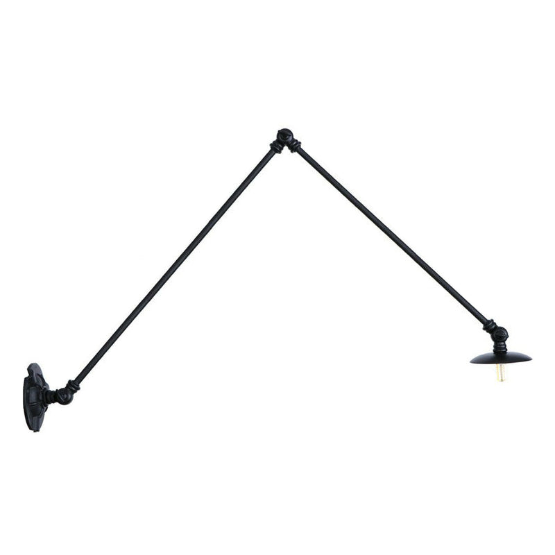 Adjustable 2-Arm Wall Light with Studio Task Lamp in Black, Various Length Options