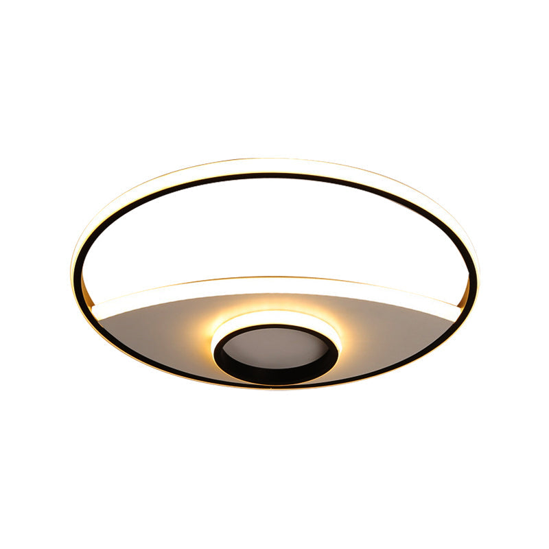 Modern Silver Circle Ceiling Fixture: Acrylic Flushmount Lights in Warm/White – 16"/19.5"/23.5