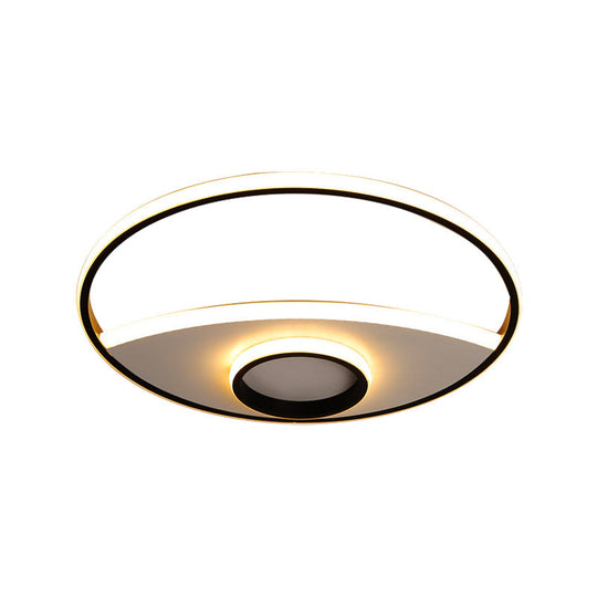 Modern Silver Circle Ceiling Fixture: Acrylic Flushmount Lights in Warm/White – 16"/19.5"/23.5