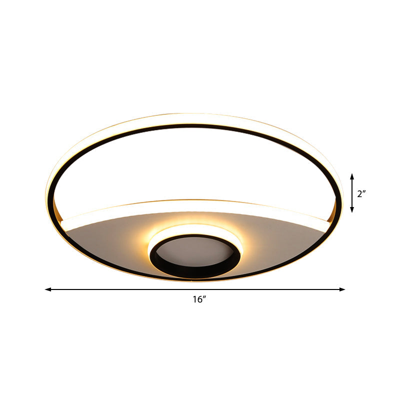 Modern Silver Circle Ceiling Fixture: Acrylic Flushmount Lights in Warm/White – 16"/19.5"/23.5