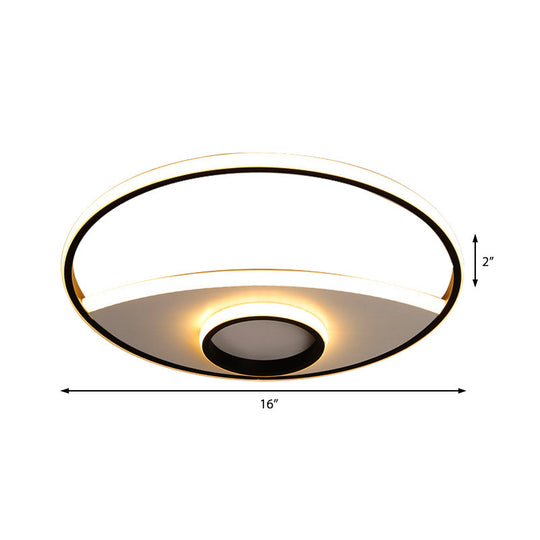 Modern Silver Circle Ceiling Fixture: Acrylic Flushmount Lights in Warm/White – 16"/19.5"/23.5
