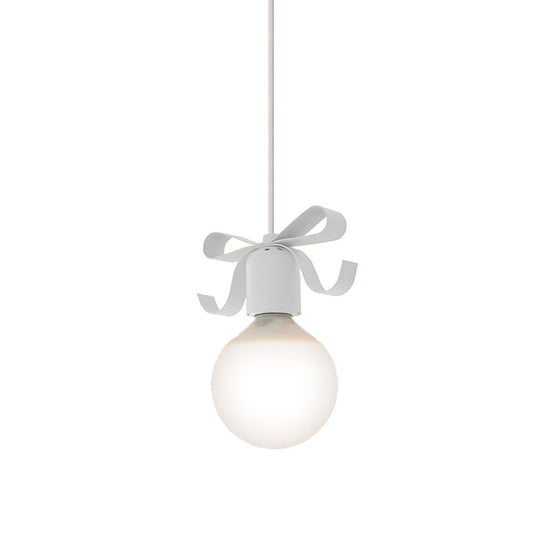 Kids Metal Pendant Light: 1-Head Open Bulb Design for Kitchen & Corridor
