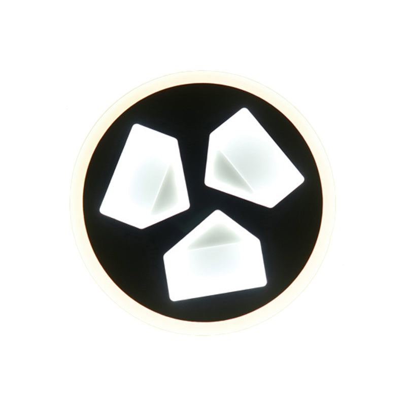 Contemporary Black Dining Room Circle LED Wall Sconce in Acrylic