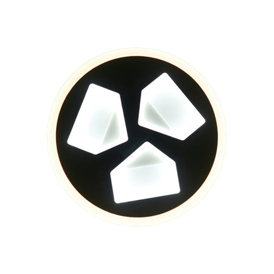 Contemporary Black Dining Room Circle LED Wall Sconce in Acrylic