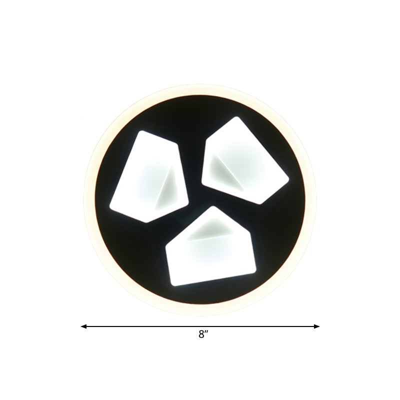 Contemporary Black Dining Room Circle LED Wall Sconce in Acrylic