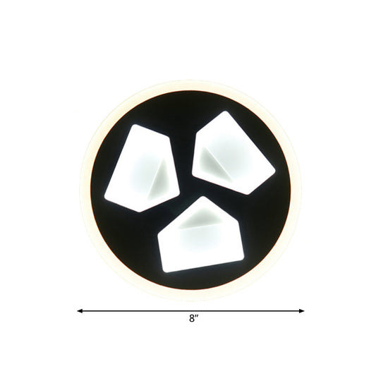 Contemporary Black Dining Room Circle LED Wall Sconce in Acrylic