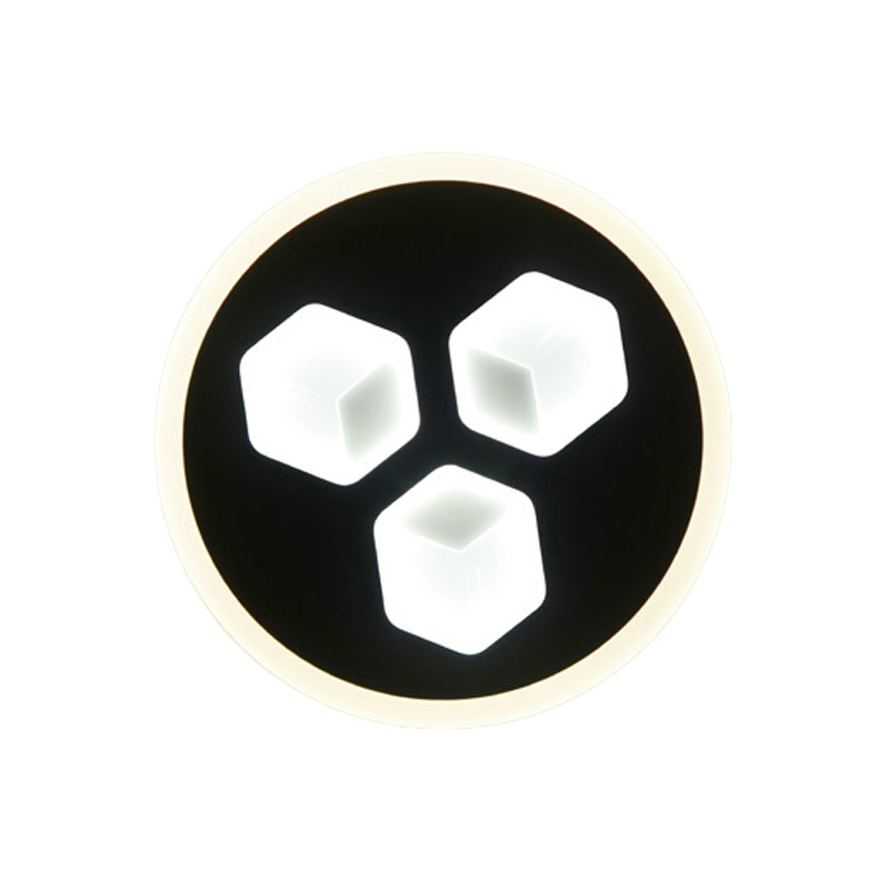 Contemporary Black Dining Room Circle LED Wall Sconce in Acrylic