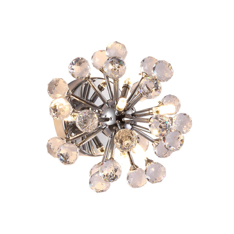 Chrome Sputnik Flushmount Crystal Ball Ceiling Light