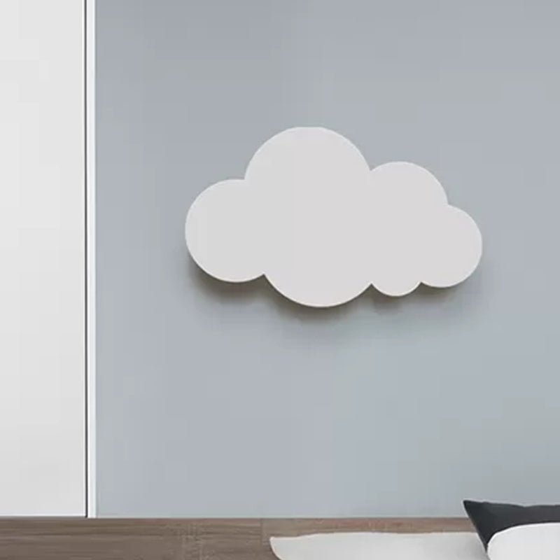 Kids Bedroom LED Wall Sconce - Plastic Cloud Design, Slim & Modern, White