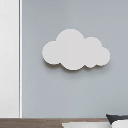 Kids Bedroom LED Wall Sconce - Plastic Cloud Design, Slim & Modern, White
