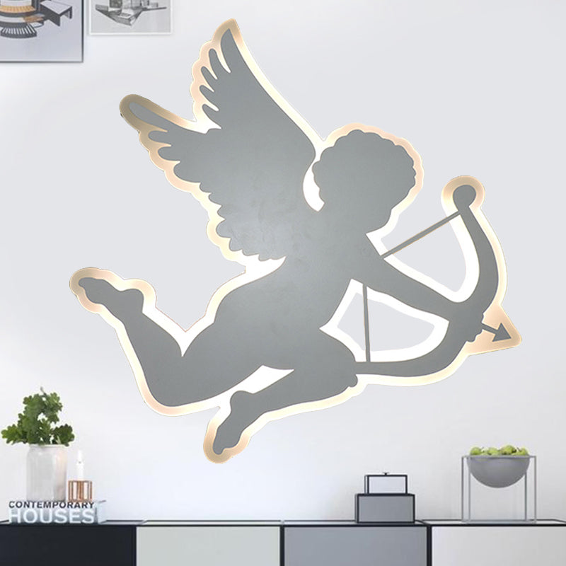 Kids' Nursing Room Cupid Angel LED Wall Lamp in White - 2 Sizes Available