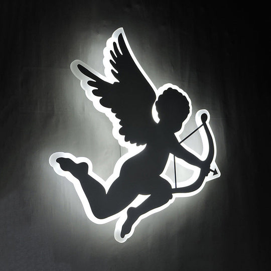 Kids' Nursing Room Cupid Angel LED Wall Lamp in White - 2 Sizes Available