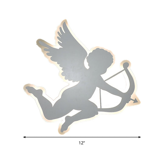 Kids' Nursing Room Cupid Angel LED Wall Lamp in White - 2 Sizes Available