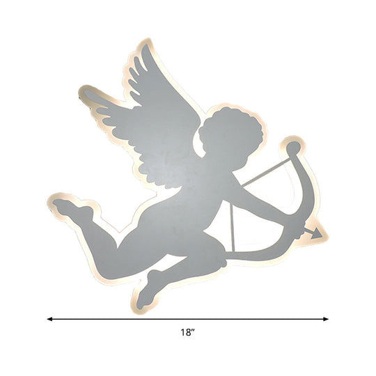 Kids' Nursing Room Cupid Angel LED Wall Lamp in White - 2 Sizes Available
