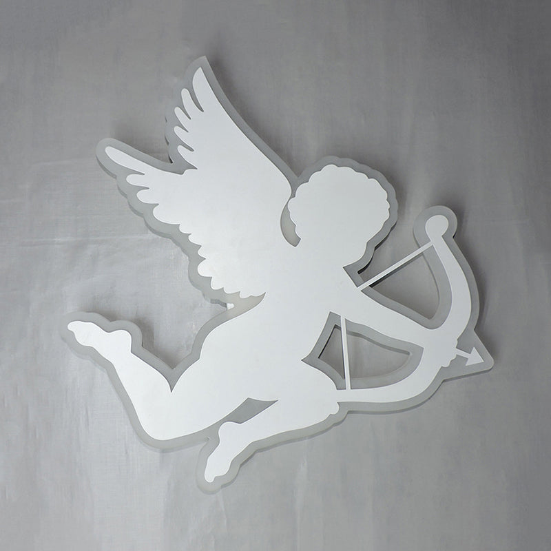 Kids' Nursing Room Cupid Angel LED Wall Lamp in White - 2 Sizes Available