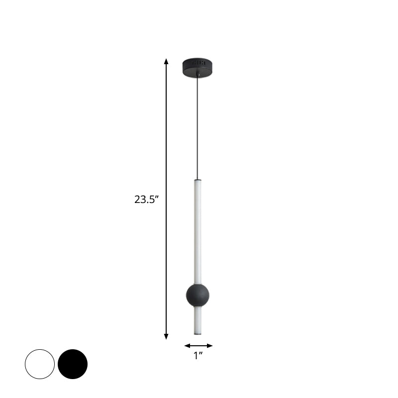 Sleek Sword-Shape LED Hanging Lamp Kit: Simplicity Acrylic | Black/White | Warm/White/3 Color Light