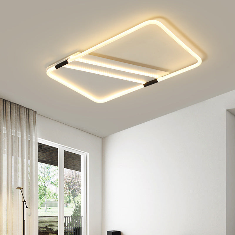 LED Ceiling Flush Light in White with Acrylic Shade - Rectangle/Round/Square, Warm/White Light