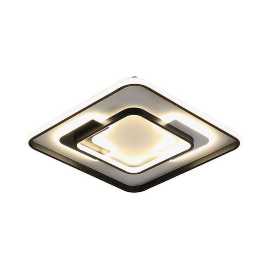 Modern Black Super Thin LED Flush Mount Ceiling Lamp in Warm/White Light