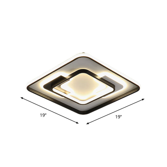 Modern Black Super Thin LED Flush Mount Ceiling Lamp in Warm/White Light