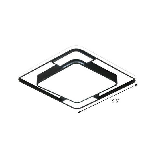 Acrylic Ceiling Flush LED Flush Mount Light in Nordic Black - Square/Round/Rectangle Design, White/3 Color Light
