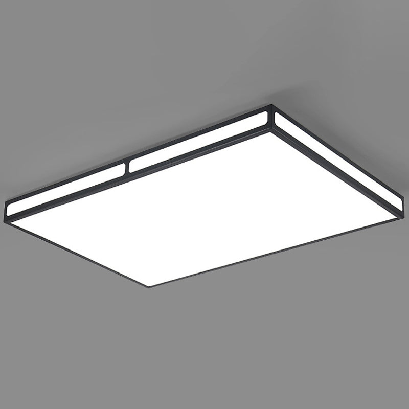 Minimalistic Black LED Flush Light for Living Room - Acrylic Ceiling Lamp