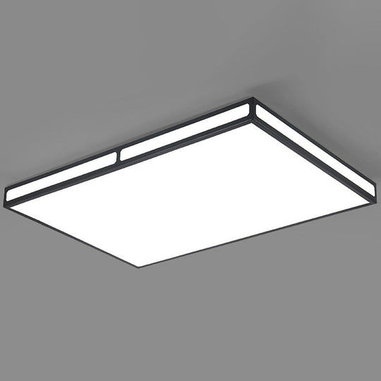 Minimalistic Black LED Flush Light for Living Room - Acrylic Ceiling Lamp
