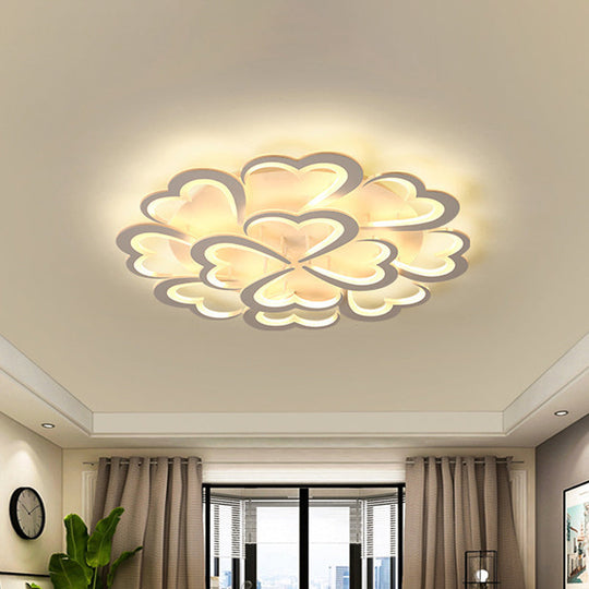 Modern Blooming Flower Ceiling Lamp with LED Lights in Warm/White Light - Semi Flush Mount