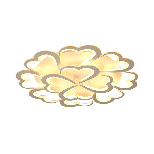 Modern Blooming Flower Ceiling Lamp with LED Lights in Warm/White Light - Semi Flush Mount