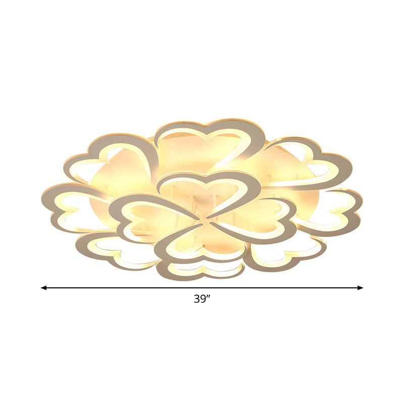 Modern Blooming Flower Ceiling Lamp with LED Lights in Warm/White Light - Semi Flush Mount