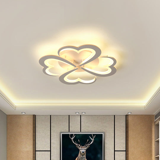Modern Blooming Flower Ceiling Lamp with LED Lights in Warm/White Light - Semi Flush Mount