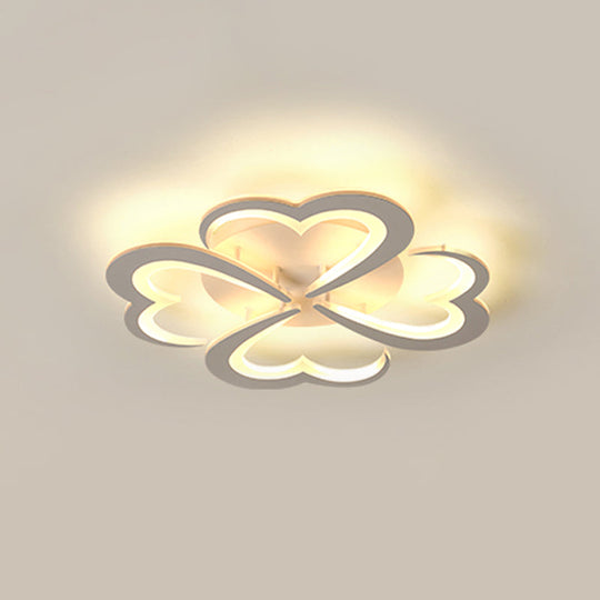 Modern Blooming Flower Ceiling Lamp with LED Lights in Warm/White Light - Semi Flush Mount