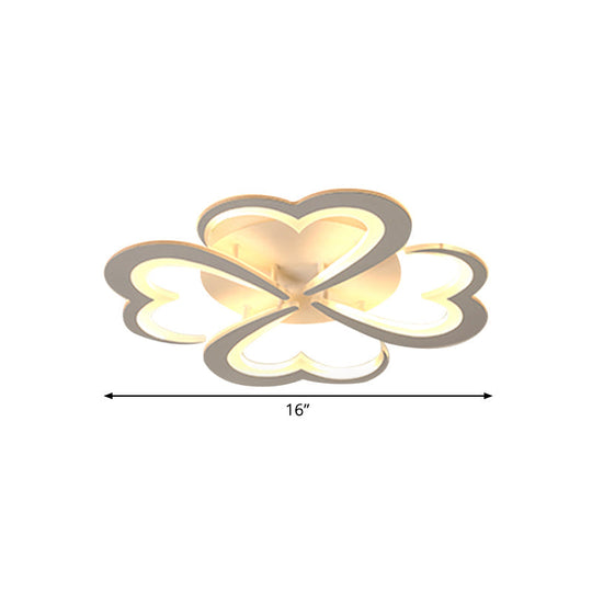 Modern Blooming Flower Ceiling Lamp with LED Lights in Warm/White Light - Semi Flush Mount