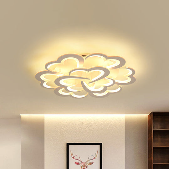 Modern Blooming Flower Ceiling Lamp with LED Lights in Warm/White Light - Semi Flush Mount