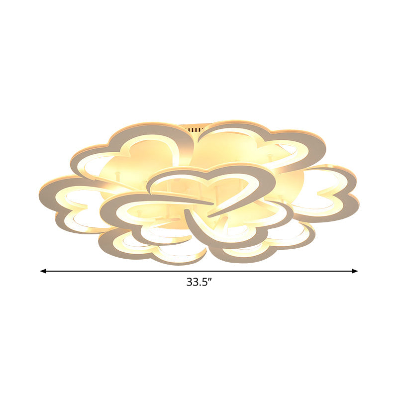 Modern Blooming Flower Ceiling Lamp with LED Lights in Warm/White Light - Semi Flush Mount