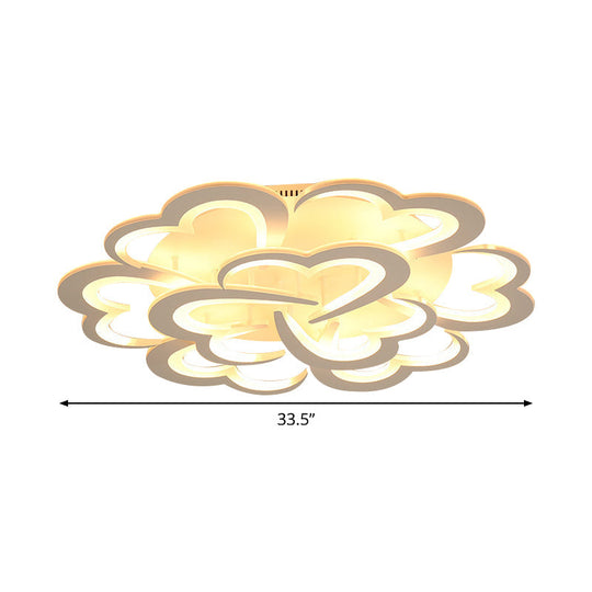 Modern Blooming Flower Ceiling Lamp with LED Lights in Warm/White Light - Semi Flush Mount