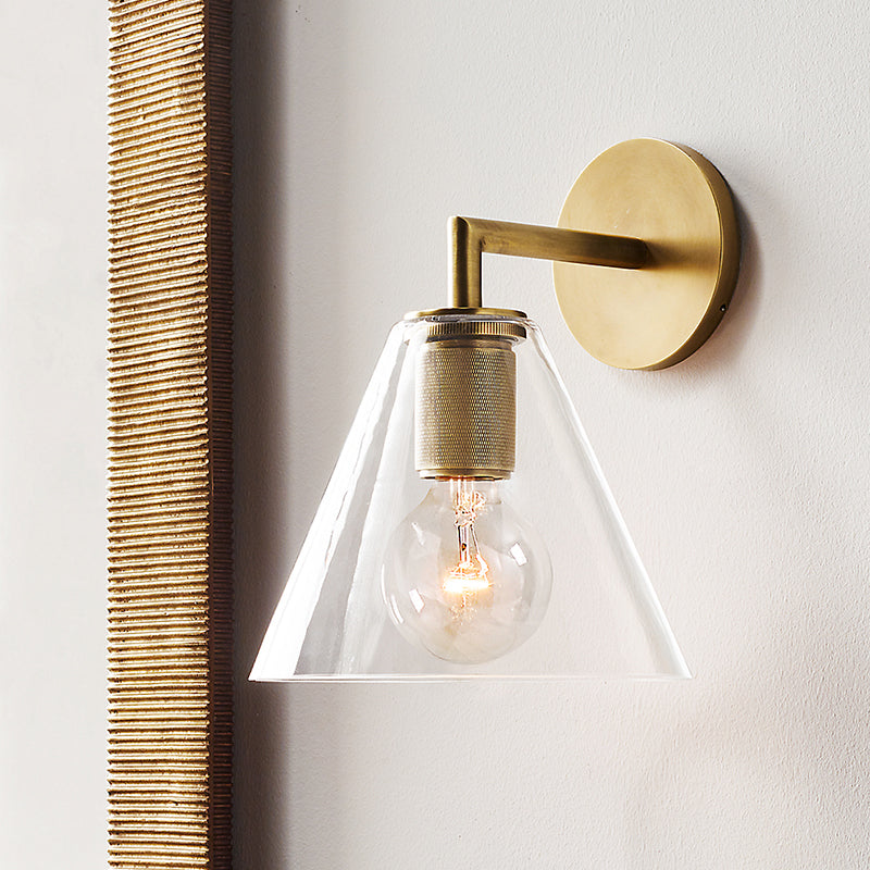 Minimalist Bronze Wall Sconce with Glass Shade Options