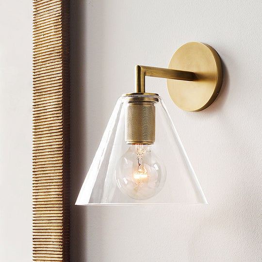 Minimalist Bronze Wall Sconce with Glass Shade Options