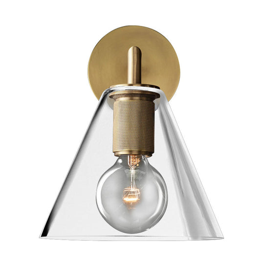 Minimalist Bronze Wall Sconce with Glass Shade Options