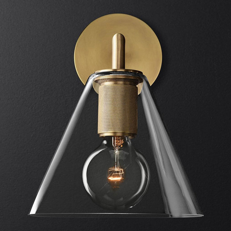 Minimalist Bronze Wall Sconce with Glass Shade Options