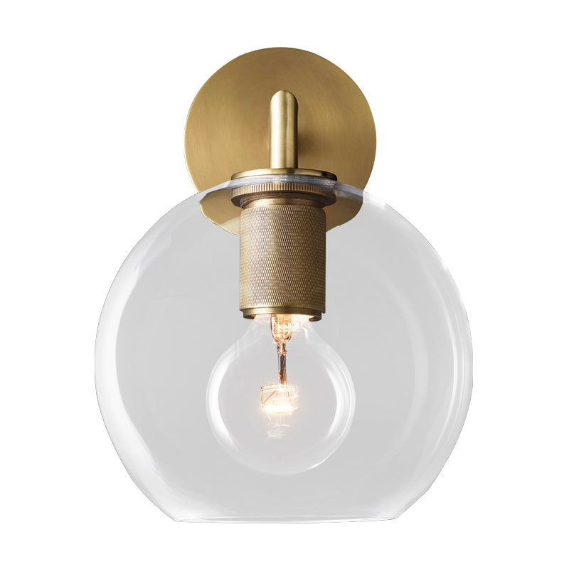 Minimalist Bronze Wall Sconce with Glass Shade Options