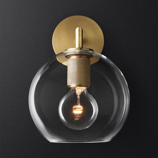 Minimalist Bronze Wall Sconce with Glass Shade Options