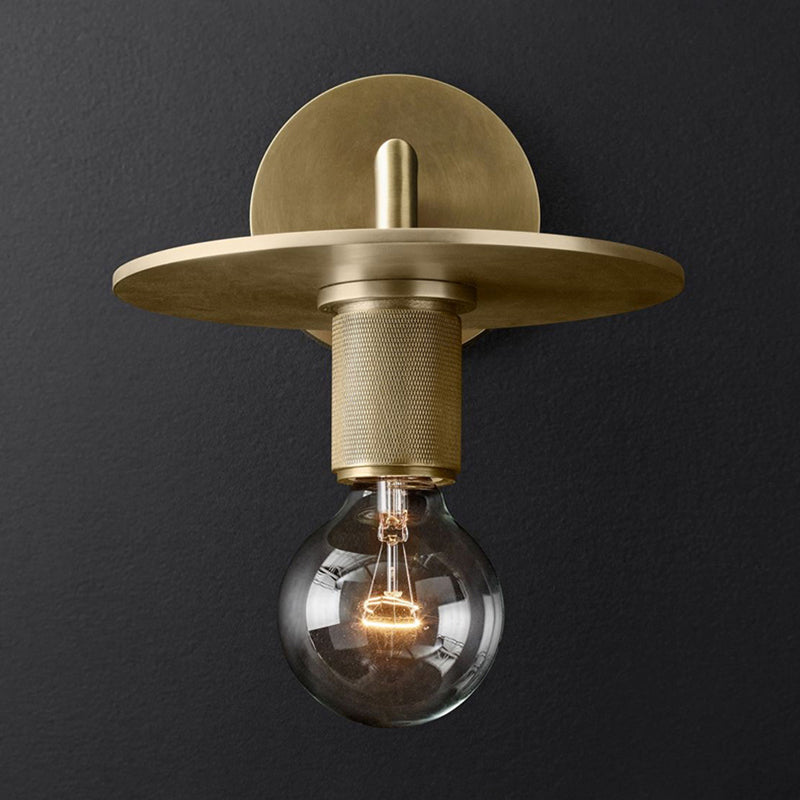 Minimalist Bronze Wall Sconce with Glass Shade Options