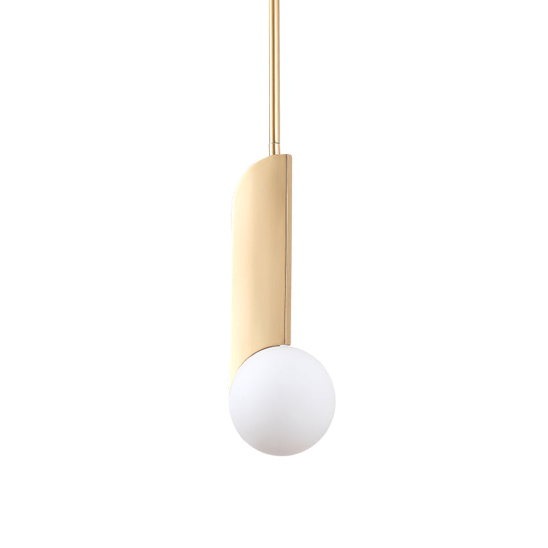 Postmodern Cream Glass Ball Pendant Lamp with Gold Suspension - Dining Table Lighting