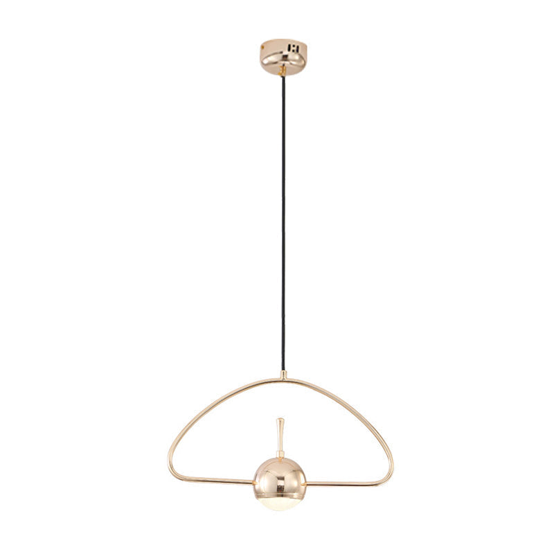 Rose Gold LED Pendant Light with Minimalist Design and Acrylic Dome Shade - Round/Triangle/Rectangle Shape