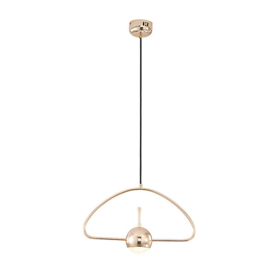 Rose Gold LED Pendant Light with Minimalist Design and Acrylic Dome Shade - Round/Triangle/Rectangle Shape