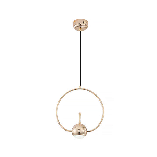 Rose Gold LED Pendant Light with Minimalist Design and Acrylic Dome Shade - Round/Triangle/Rectangle Shape