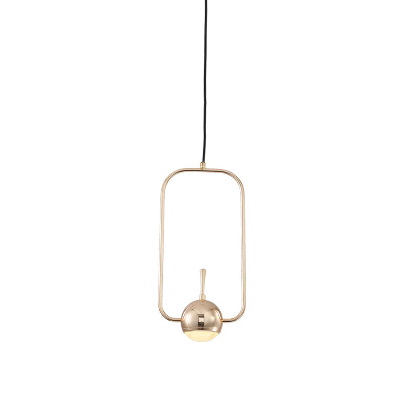 Rose Gold LED Pendant Light with Minimalist Design and Acrylic Dome Shade - Round/Triangle/Rectangle Shape