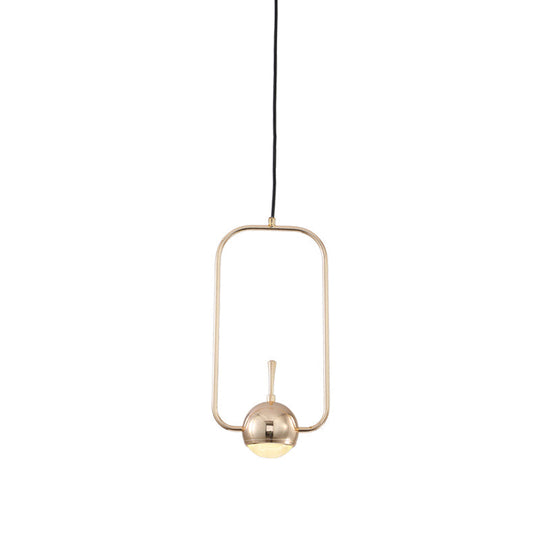 Rose Gold LED Pendant Light with Minimalist Design and Acrylic Dome Shade - Round/Triangle/Rectangle Shape